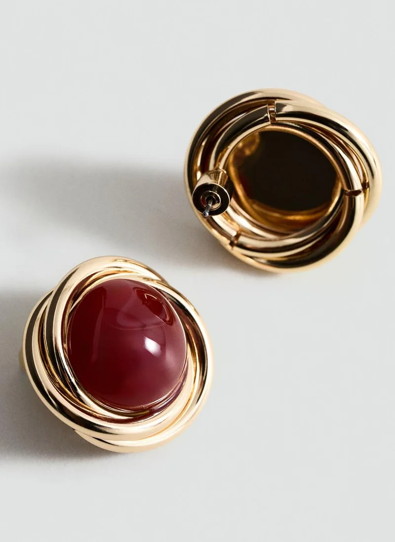 MANGO Round resin earrings